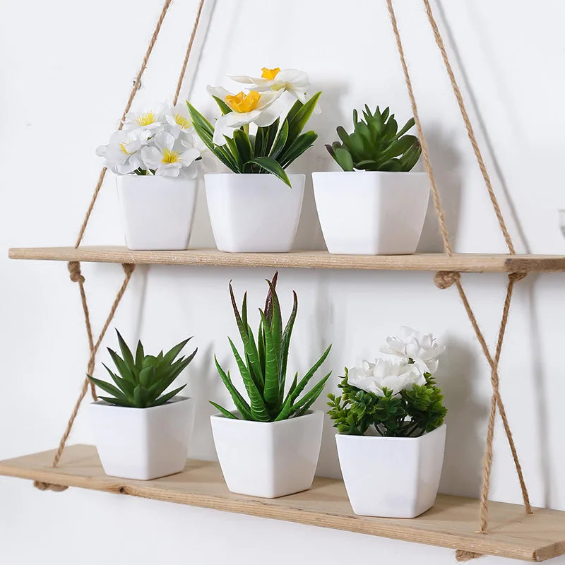 Artificial Plants Small Bonsai 6PCS Desktop Display Decoration Multi-Colored