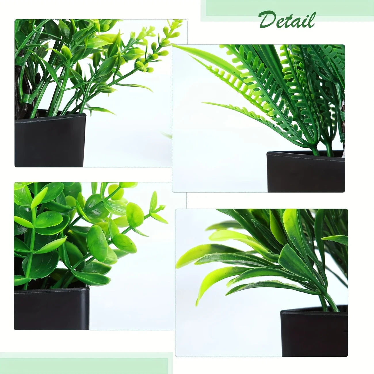 Mini Artificial Eucalyptus Potted Plant in Black Pot for Indoor Home Decor